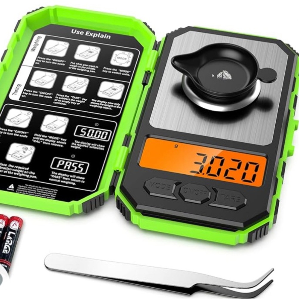 ORIA Precision Pocket Scale 2- AAA Batteries included GREEN Brand New